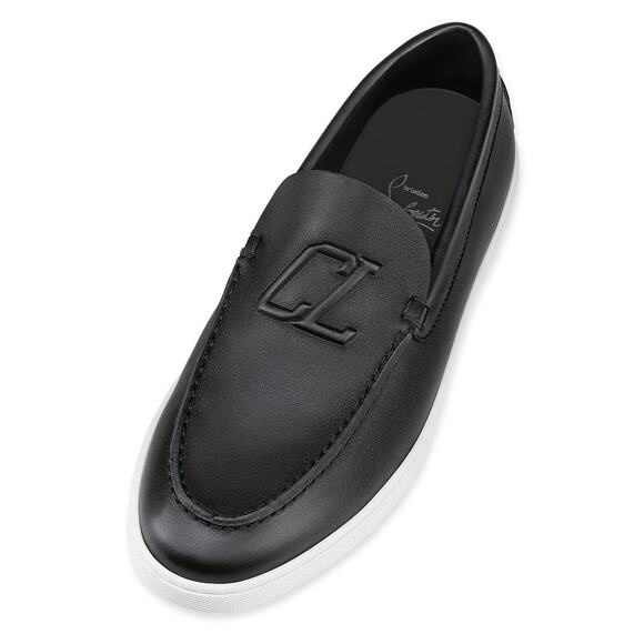 Christian Louboutin Mens Varsiboat Flat Black Leather Loafer Sneaker Boat 45 12 - Picture 8 of 16